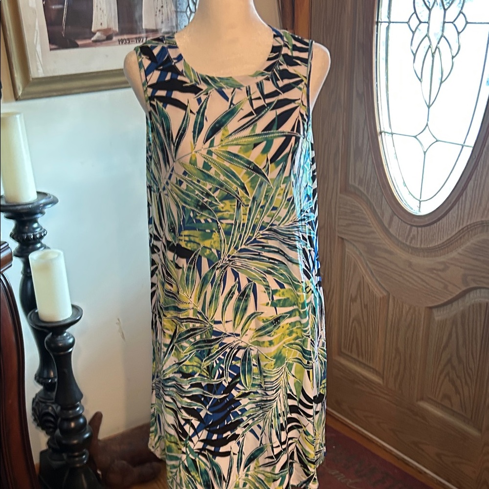 Apt. 9 Green and Blue Tropical Print Dress